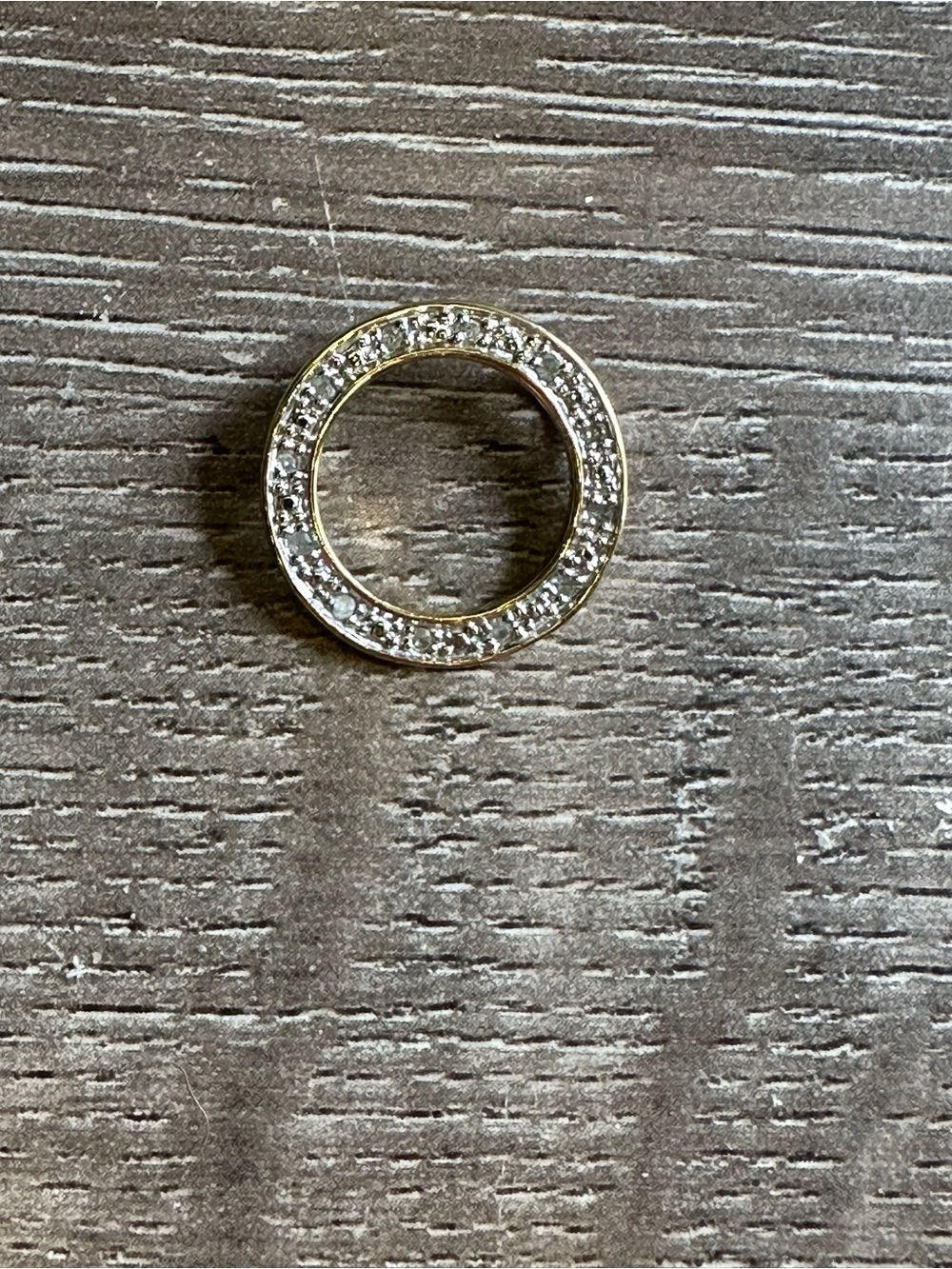 Gold Crystal Pave Circle Pendant Charm - Women's Jewelry